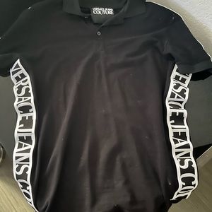 VERSACE COUTURE JEANS BLACK POLO SHIRT FOR SALE!!